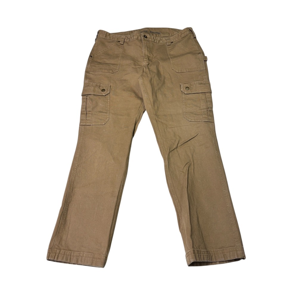 Duluth Trading Co Womens Cargo Pants Size W36x27‎ Tan Curvesetter Waistband